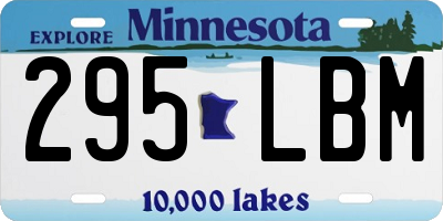MN license plate 295LBM