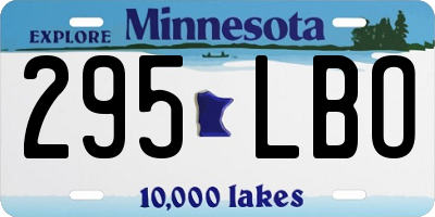 MN license plate 295LBO