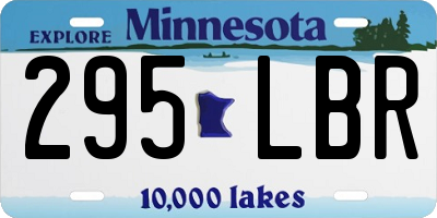 MN license plate 295LBR