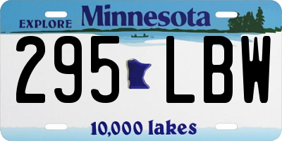 MN license plate 295LBW