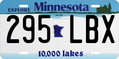 MN license plate 295LBX