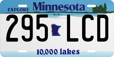 MN license plate 295LCD