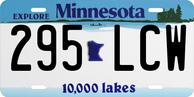 MN license plate 295LCW