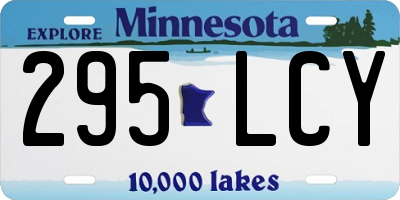 MN license plate 295LCY