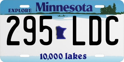 MN license plate 295LDC