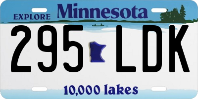 MN license plate 295LDK