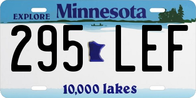 MN license plate 295LEF