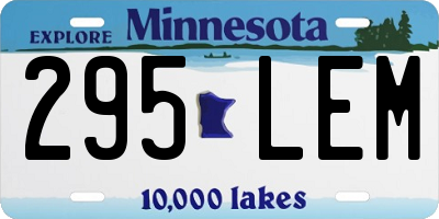 MN license plate 295LEM