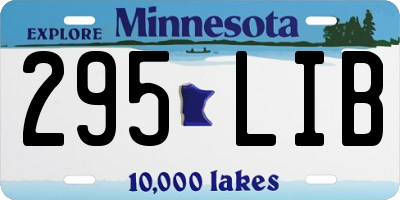 MN license plate 295LIB
