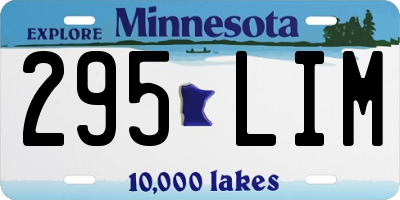 MN license plate 295LIM