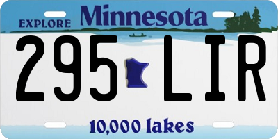 MN license plate 295LIR