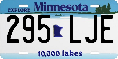 MN license plate 295LJE