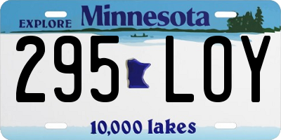 MN license plate 295LOY