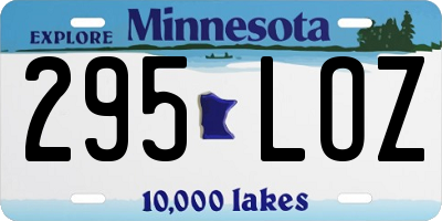 MN license plate 295LOZ