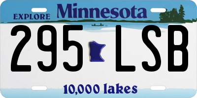MN license plate 295LSB