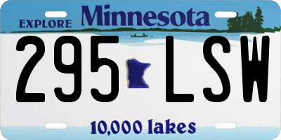 MN license plate 295LSW