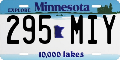 MN license plate 295MIY