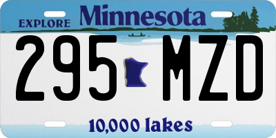 MN license plate 295MZD