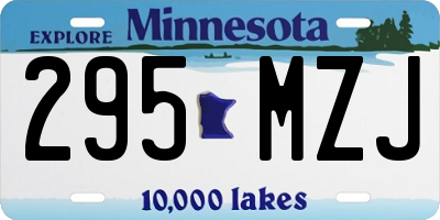 MN license plate 295MZJ