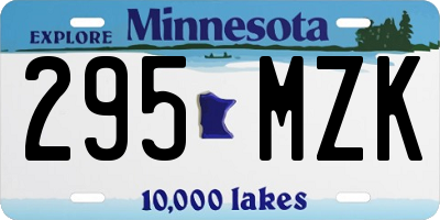 MN license plate 295MZK
