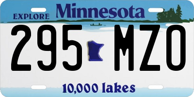 MN license plate 295MZO