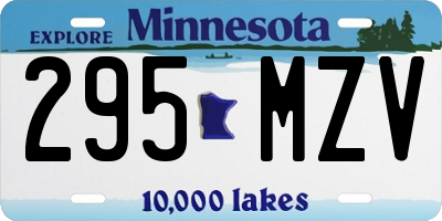 MN license plate 295MZV