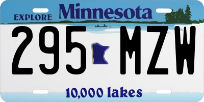 MN license plate 295MZW