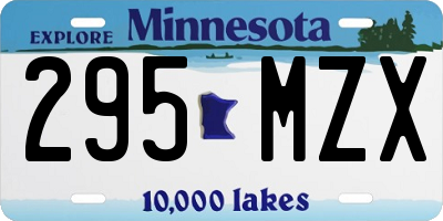 MN license plate 295MZX