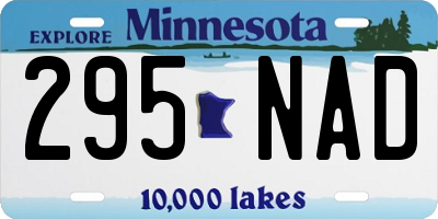 MN license plate 295NAD