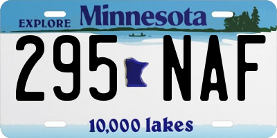 MN license plate 295NAF