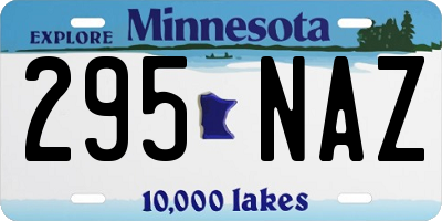 MN license plate 295NAZ