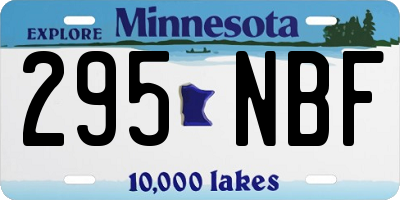 MN license plate 295NBF