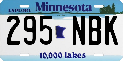 MN license plate 295NBK