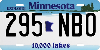 MN license plate 295NBO