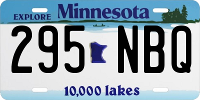 MN license plate 295NBQ