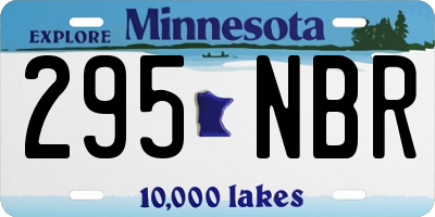 MN license plate 295NBR