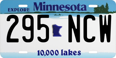 MN license plate 295NCW