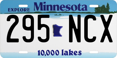 MN license plate 295NCX