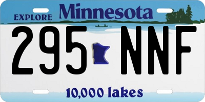 MN license plate 295NNF