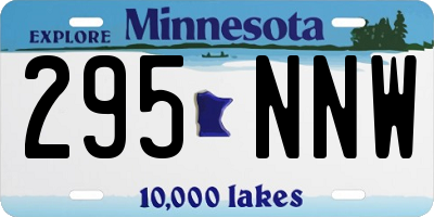 MN license plate 295NNW