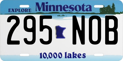 MN license plate 295NOB