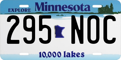 MN license plate 295NOC