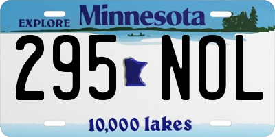 MN license plate 295NOL