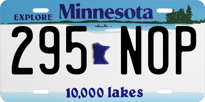MN license plate 295NOP