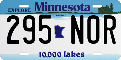 MN license plate 295NOR