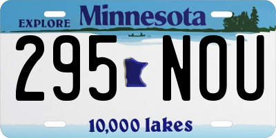 MN license plate 295NOU
