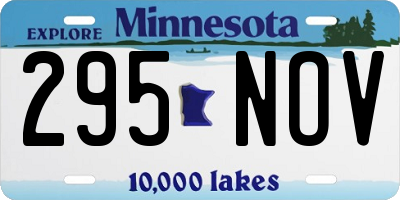 MN license plate 295NOV