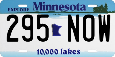 MN license plate 295NOW