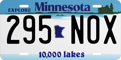 MN license plate 295NOX