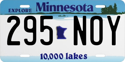MN license plate 295NOY